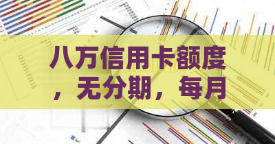 八万信用卡额度，无分期，每月利息如何计算？