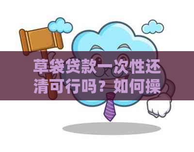 草袋贷款一次性还清可行吗？如何操作？