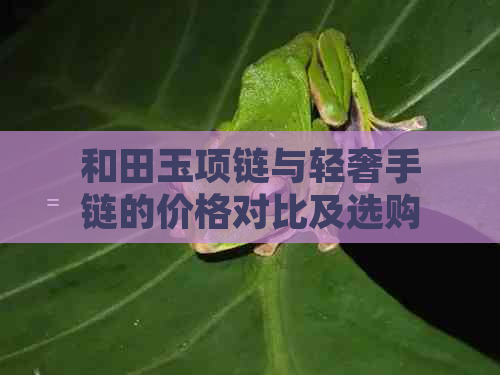 和田玉项链与轻奢手链的价格对比及选购指南，了解各款式的大概价格