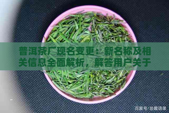 普洱茶厂现名变更：新名称及相关信息全面解析，解答用户关于更替的疑问