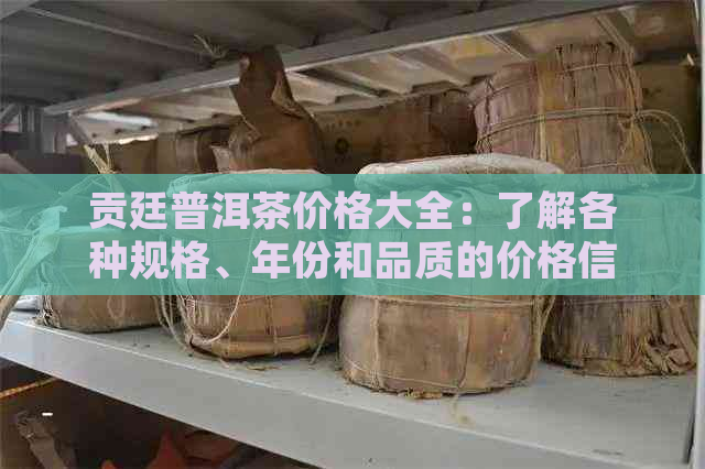 贡廷普洱茶价格大全：了解各种规格、年份和品质的价格信息