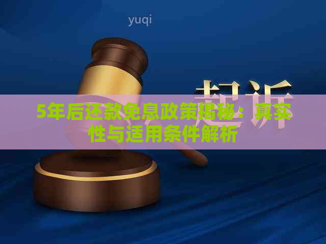 5年后还款免息政策揭秘：真实性与适用条件解析