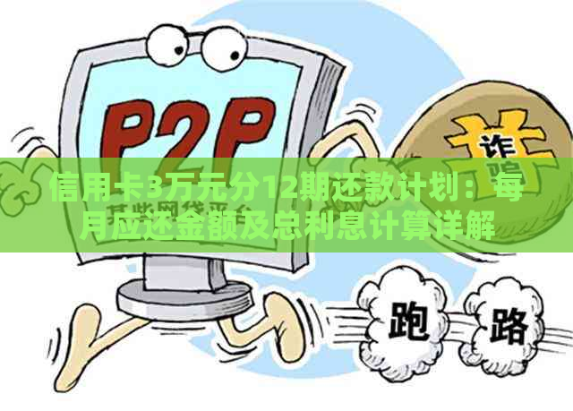 信用卡3万元分12期还款计划：每月应还金额及总利息计算详解