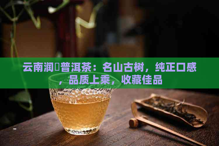 云南润昇普洱茶：名山古树，纯正口感，品质上乘，收藏佳品