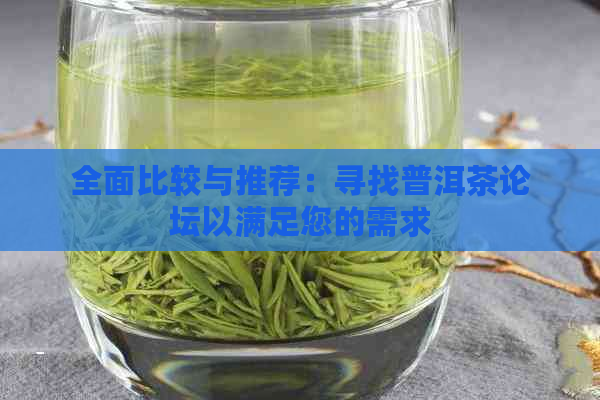 全面比较与推荐：寻找普洱茶论坛以满足您的需求