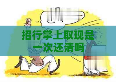 招行掌上取现是一次还清吗