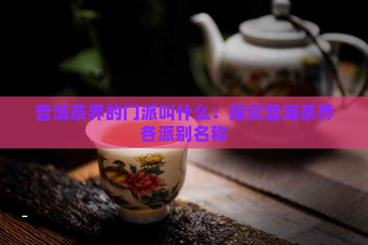 普洱茶界的门派叫什么：探究普洱茶界各派别名称