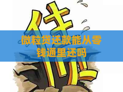 微粒贷还款能从零钱通里还吗