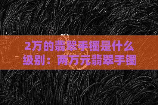 2万的翡翠手镯是什么级别：两万元翡翠手镯的质量和价值分析