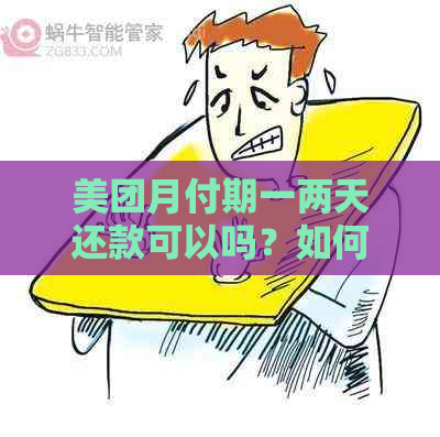 美团月付期一两天还款可以吗？如何操作？最多能期几次？