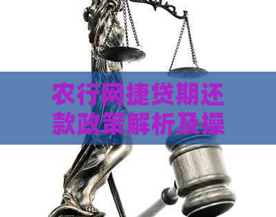 农行网捷贷期还款政策解析及操作指南