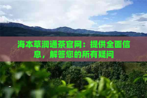 海本草润通茶官网：提供全面信息，解答您的所有疑问