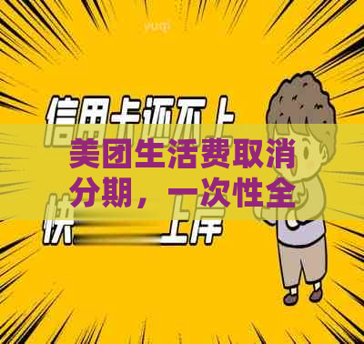 美团生活费取消分期，一次性全额还款说明