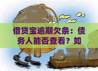 借贷宝逾期欠条：债务人能否查看？如何解决逾期问题？