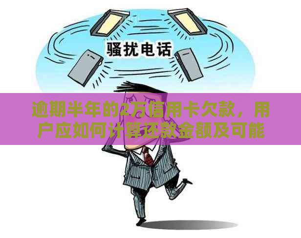 逾期半年的2万信用卡欠款，用户应如何计算还款金额及可能面临的后果