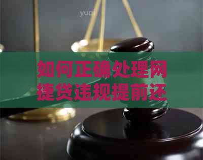 如何正确处理网捷贷违规提前还款问题：解决指南一应俱全