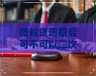 微粒贷逾期后可不可以二次分期