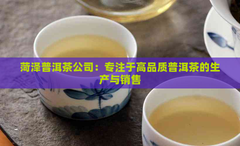 菏泽普洱茶公司：专注于高品质普洱茶的生产与销售