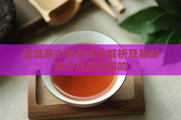 普洱茶中的单成分解析及其对茶叶品质的影响