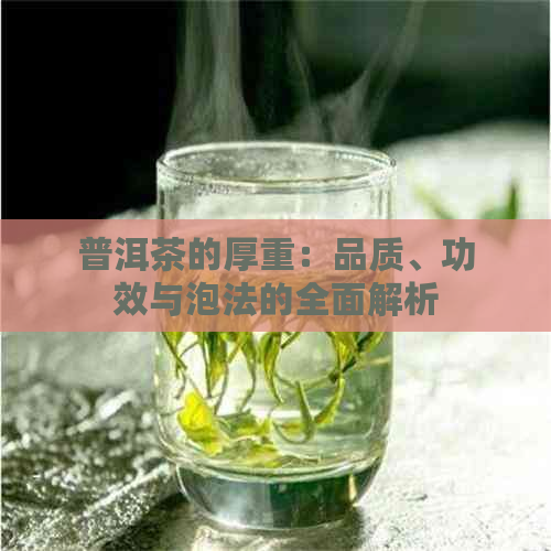 普洱茶的厚重：品质、功效与泡法的全面解析