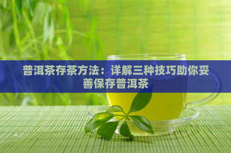 普洱茶存茶方法：详解三种技巧助你妥善保存普洱茶