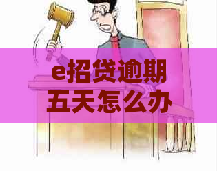 e招贷逾期五天怎么办：解决措与建议