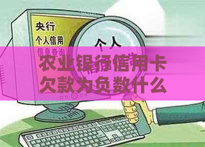 农业银行信用卡欠款为负数什么意思呢