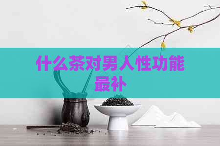 什么茶对男人性功能最补