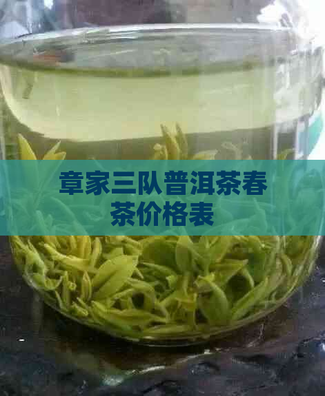 章家三队普洱茶春茶价格表