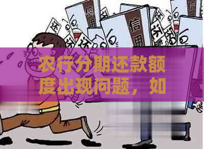 农行分期还款额度出现问题，如何解决？