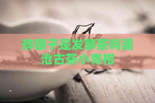 碎银子是发酵茶吗澜沧古茶小青柑