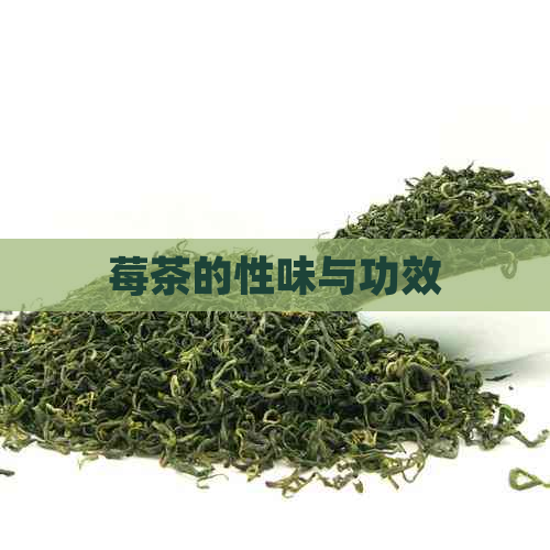 莓茶的性味与功效