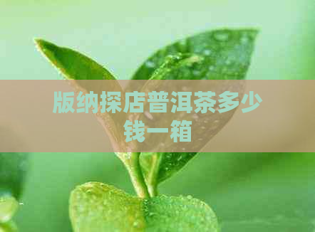 版纳探店普洱茶多少钱一箱