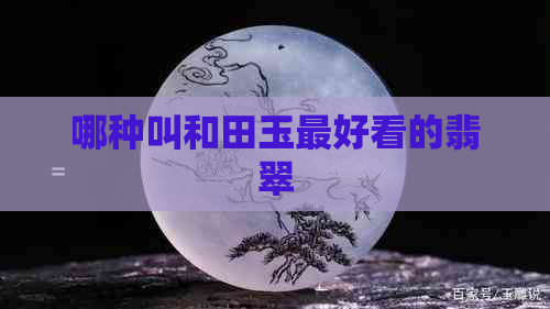 哪种叫和田玉更好看的翡翠