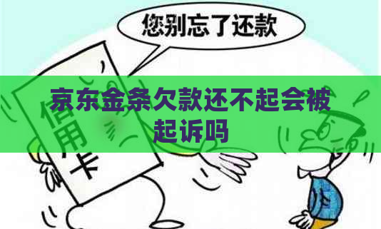 京东金条欠款还不起会被起诉吗