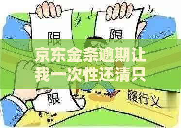 京东金条逾期让我一次性还清只还逾期的都不行