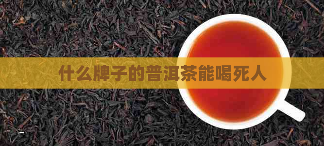 什么牌子的普洱茶能喝死人