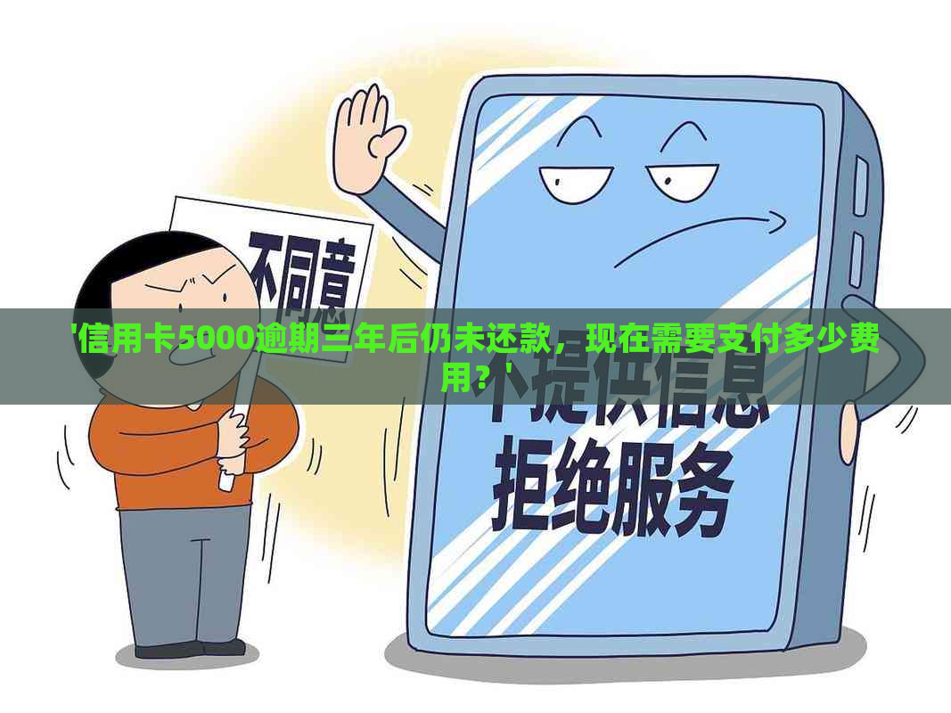 '信用卡5000逾期三年后仍未还款，现在需要支付多少费用？'