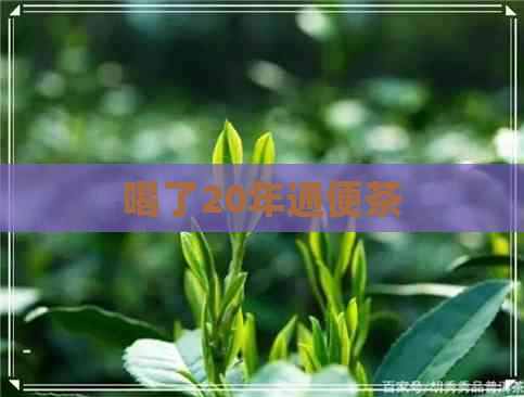 喝了20年通便茶