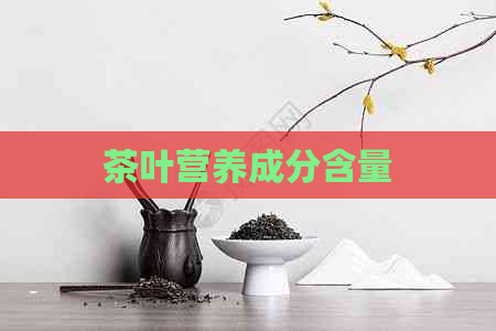 茶叶营养成分含量