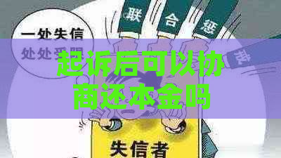 起诉后可以协商还本金吗