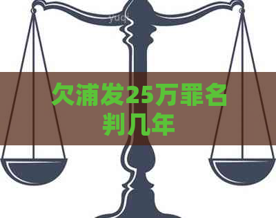 欠浦发25万罪名判几年