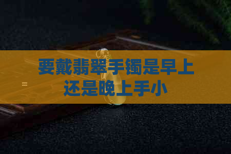 要戴翡翠手镯是早上还是晚上手小