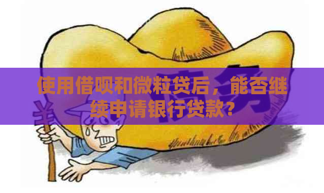 使用借呗和微粒贷后，能否继续申请银行贷款？