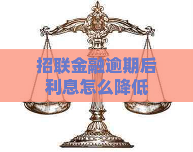 招联金融逾期后利息怎么降低