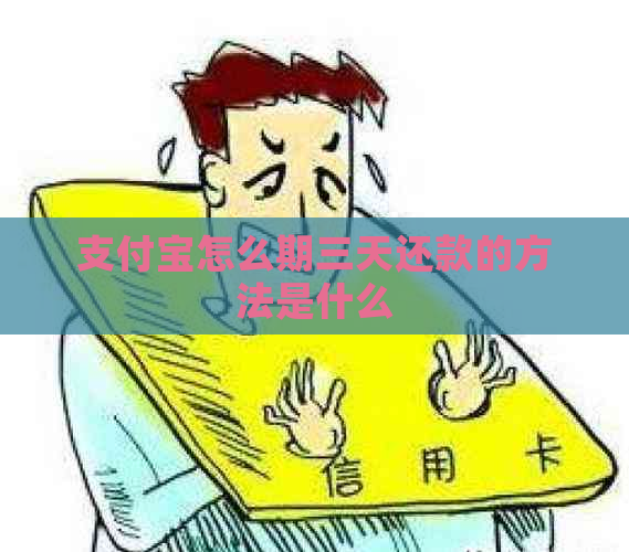 支付宝怎么期三天还款的方法是什么