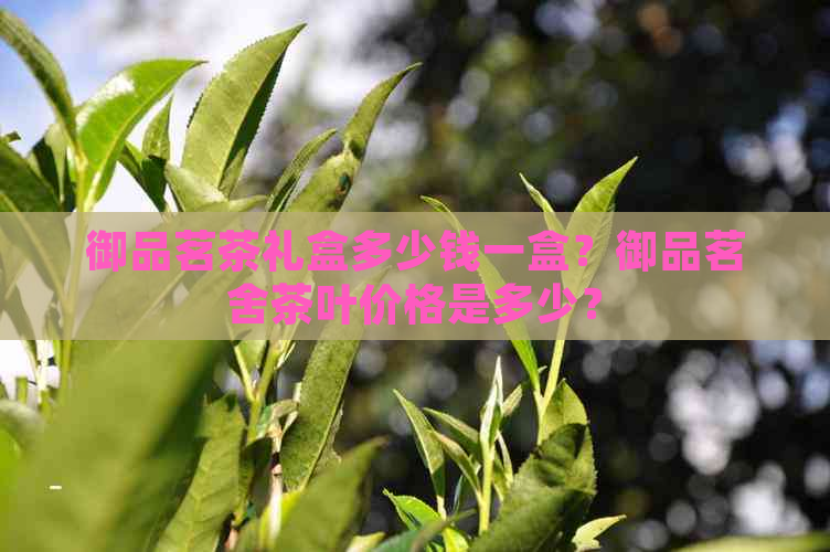 御品茗茶礼盒多少钱一盒？御品茗舍茶叶价格是多少？