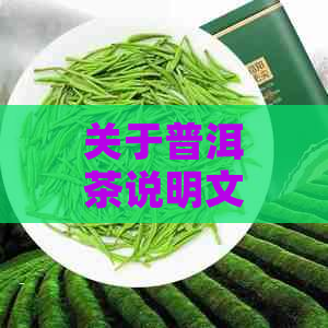 关于普洱茶说明文