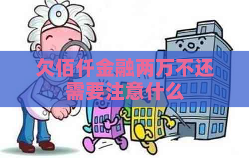 欠佰仟金融两万不还需要注意什么