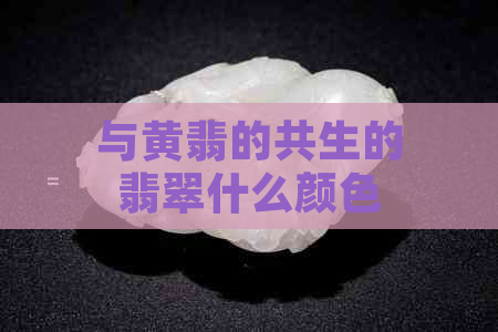 与黄翡的共生的翡翠什么颜色